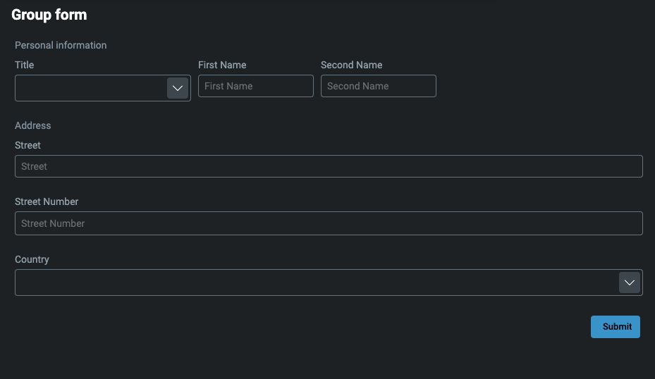 Form with groups