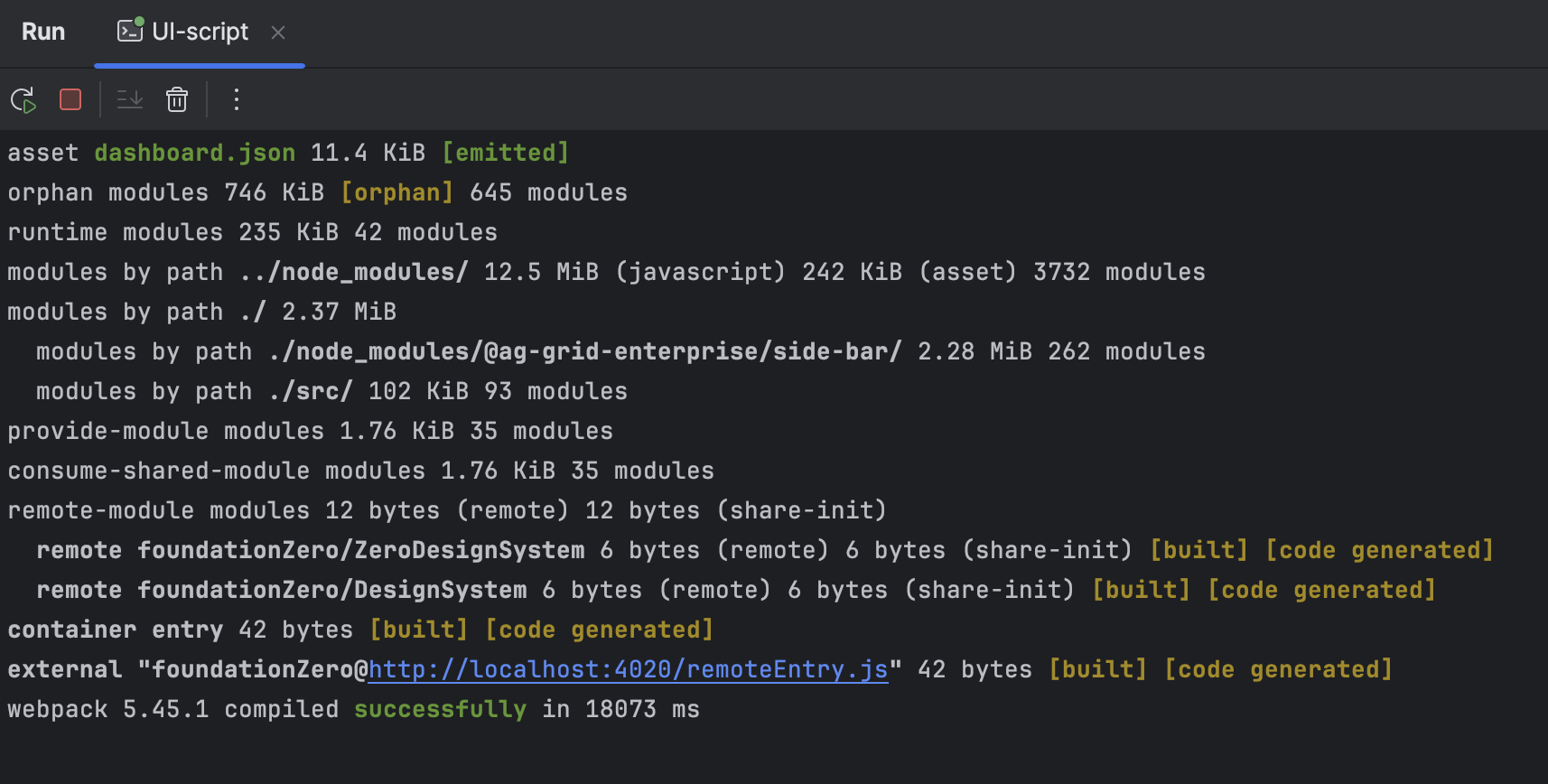 Shell Run Config