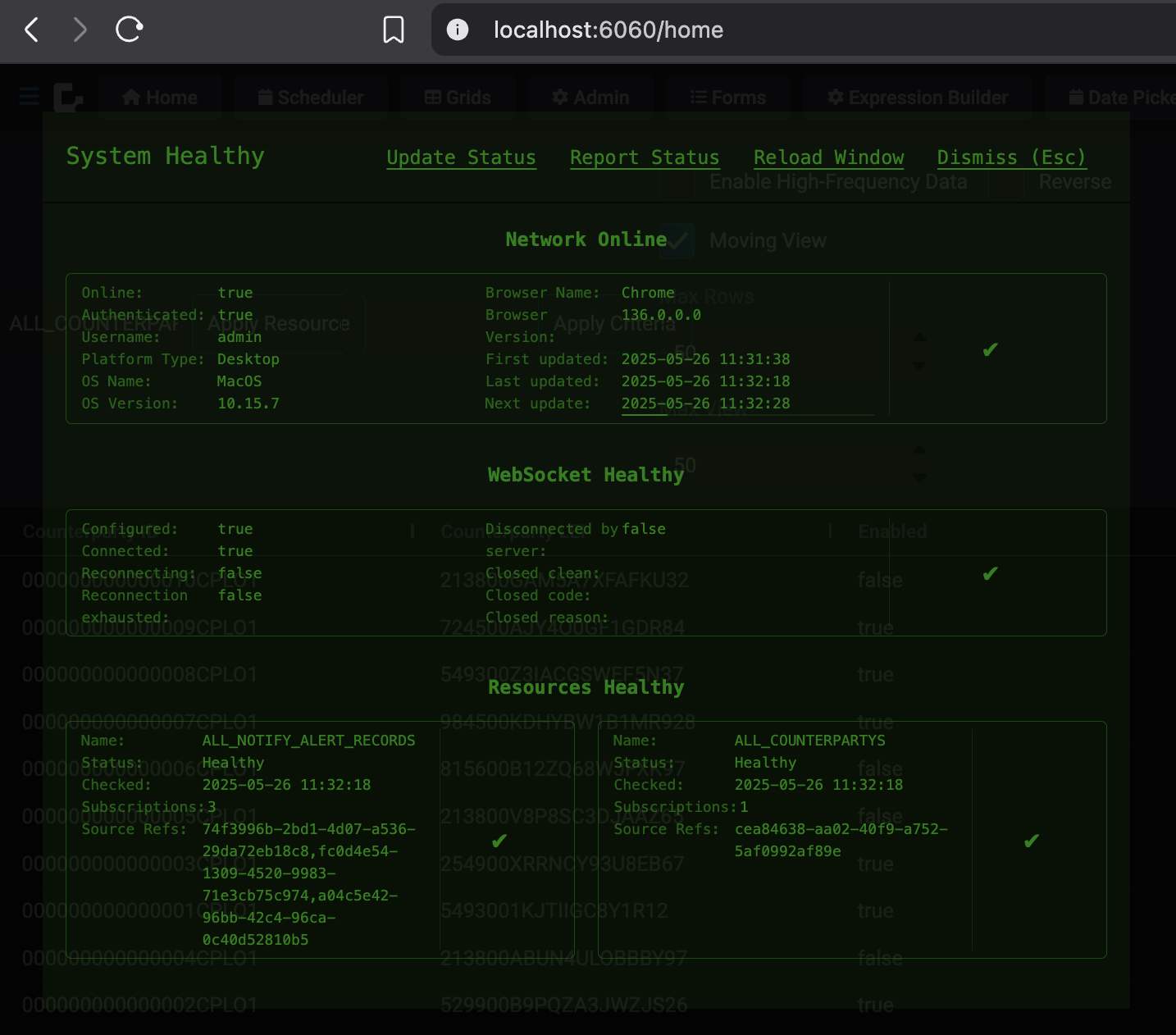 System Health Overlay